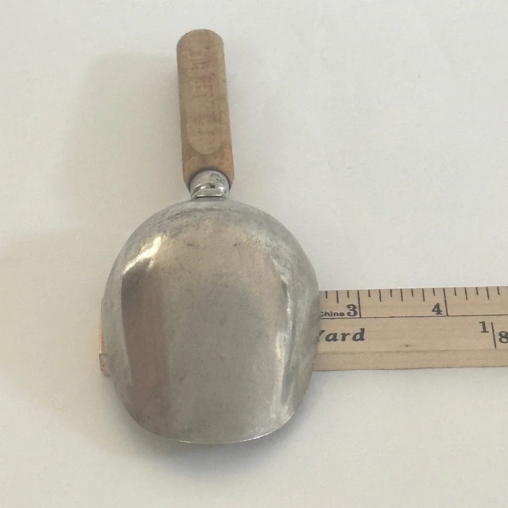 Vintage A&S 1/4‎ Cup Aluminum Scoop Wood Handle Advertising Palos Verdes CA